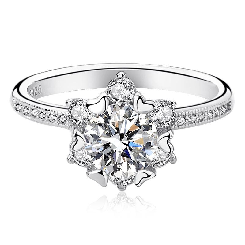 【#136】925 Sterling Silver 1CT Moissanite Ring