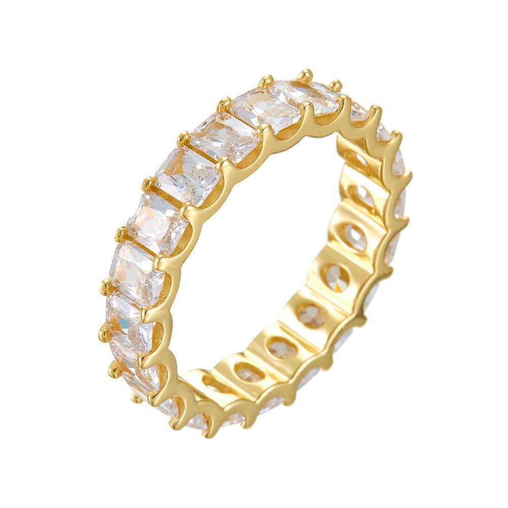 【T21】925 Sterling Silver Light Luxury Zirconia Cubic Ring Band