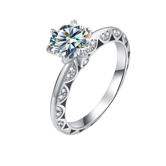 Elegant 925 Sterling Silver Moissanite Proposal Ring3