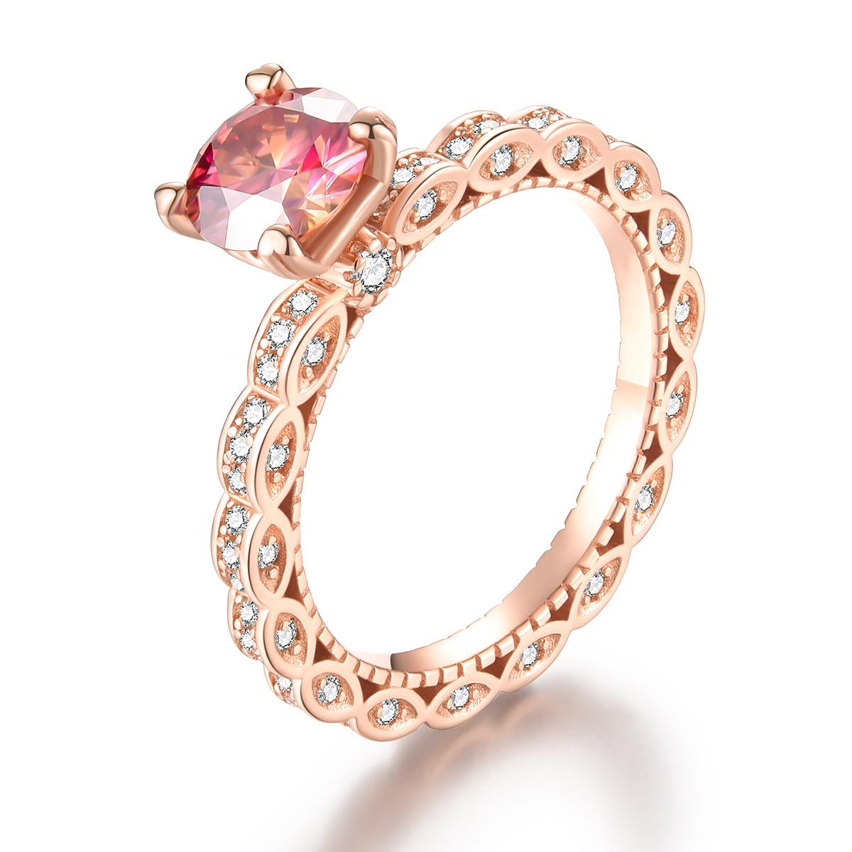 Elegant 925 Sterling Silver Moissanite Ring in Rose Gold Finish4