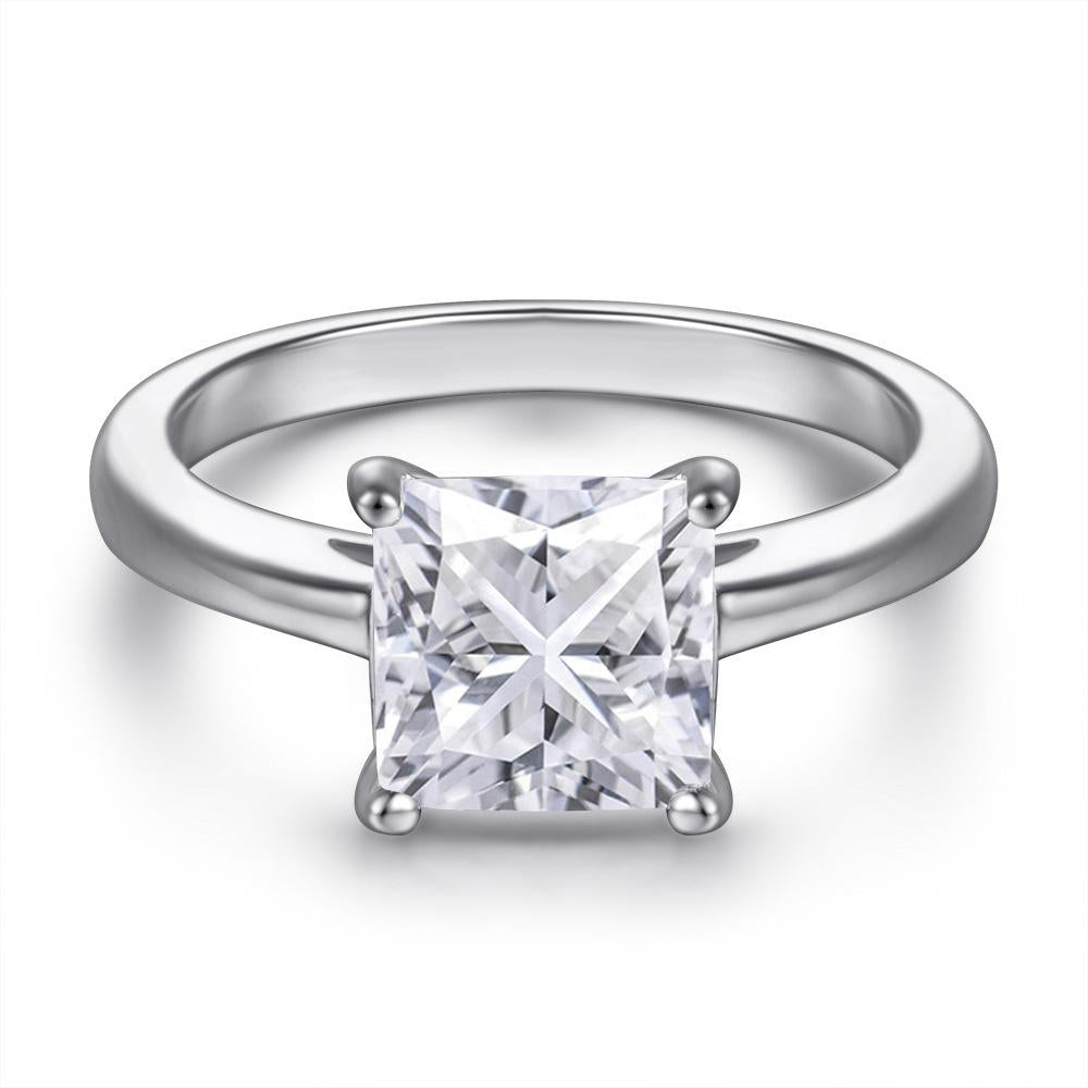 Elegant 925 Sterling Silver Cushion Cut Moissanite Engagement Ring11