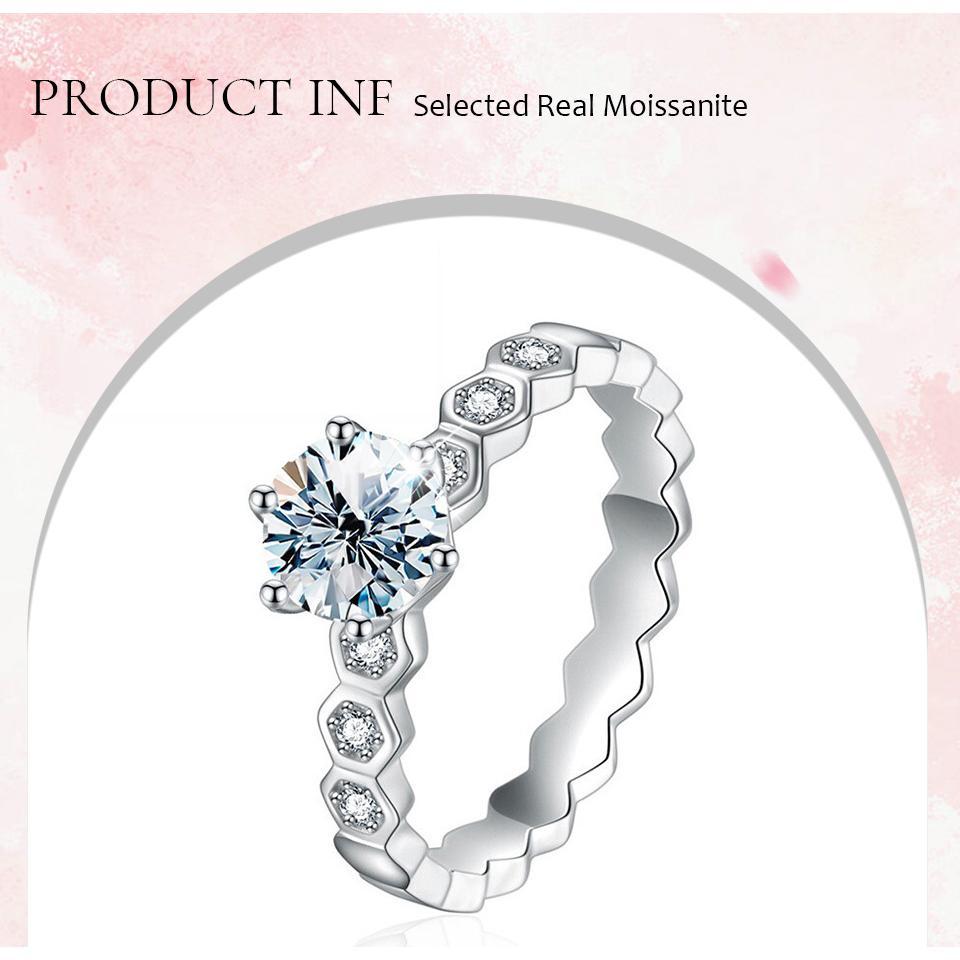 Elegant 925 Sterling Silver Moissanite Ring0