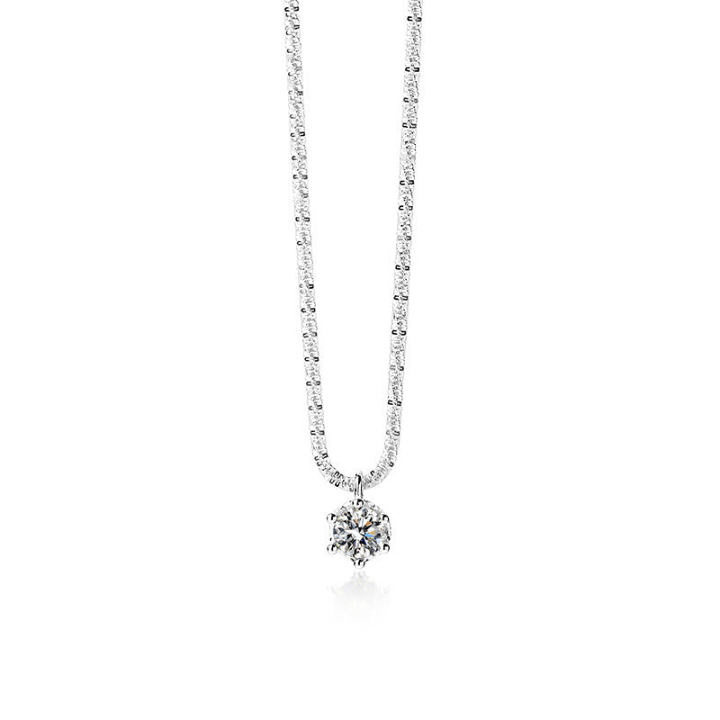 Elegant 925 Sterling Silver S925 Simple Moissanite Necklace4