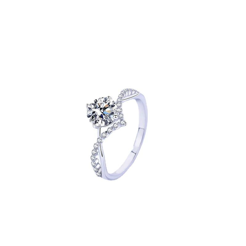 【#139】925 Sterling Silver Moissanite Ring For Valentone's Day