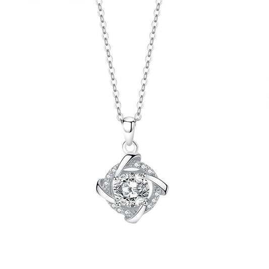 Elegant 925 Sterling Silver Moissanite Necklace0