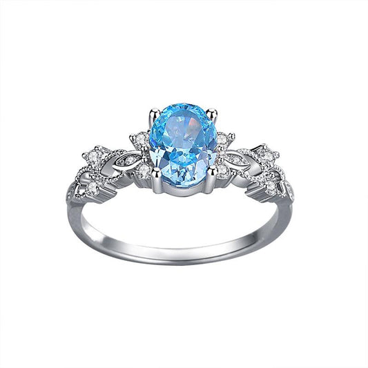 Elegant 925 Sterling Silver Ice Flower Cut Ring0