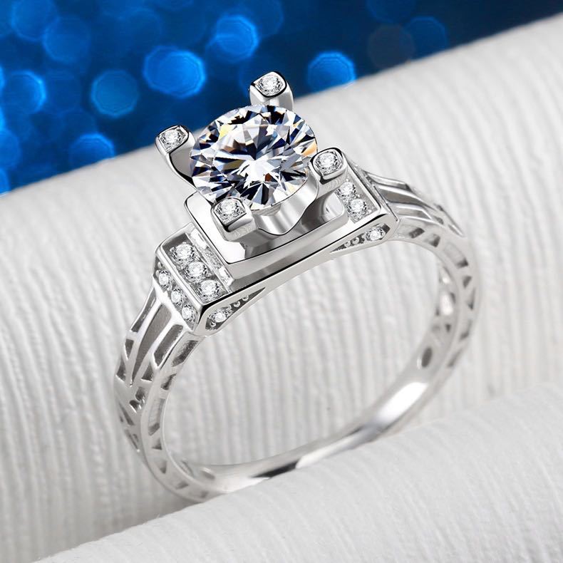 Factory direct supply 925 moissanite Eiffel Tower ring, 1 karat 2 karat, female proposal ring3