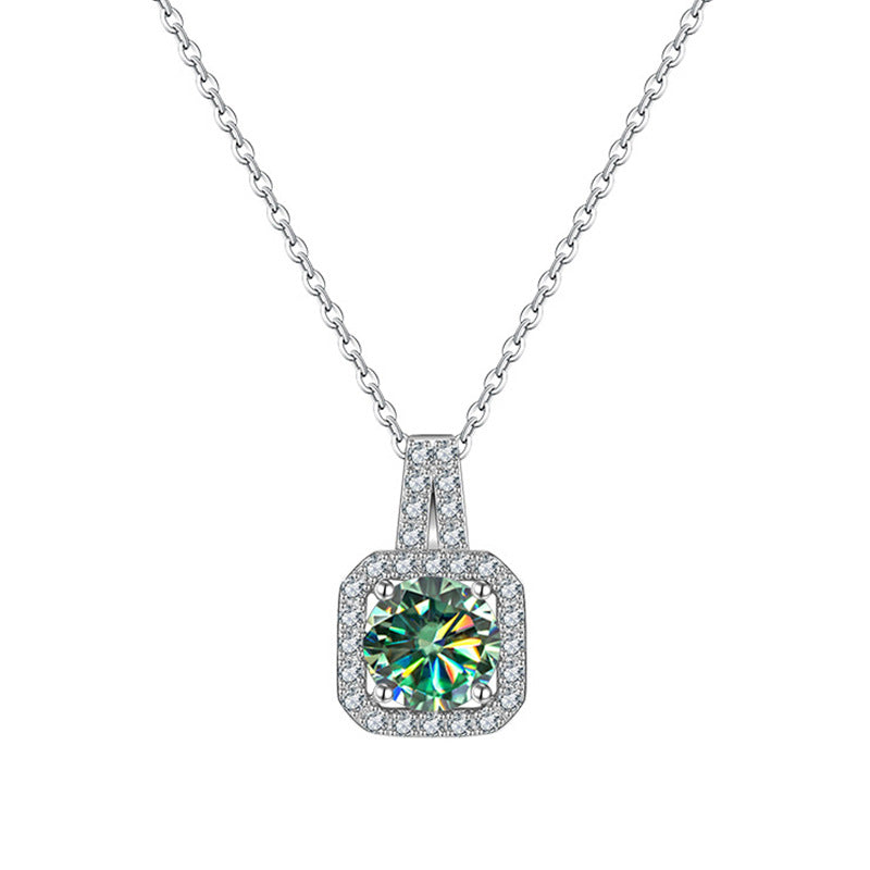 925 Sterling Silver Necklace with 1 karat color moissanite cross-border style for women Tik Tok live stream3