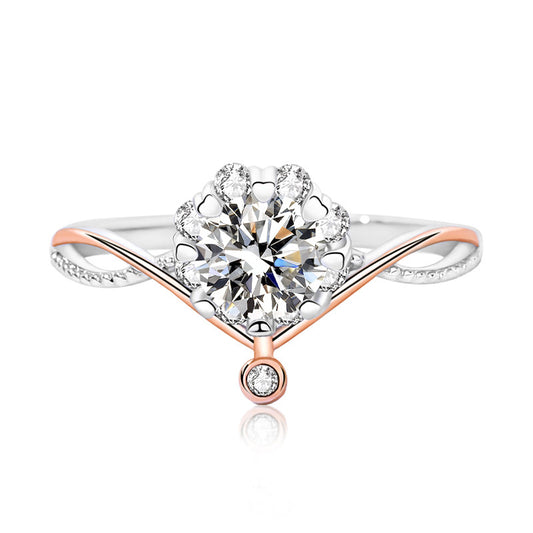 Damila s925 sterling silver moissanite proposal ring for women with cross-border light luxury line flower design, available for direct wholesale11