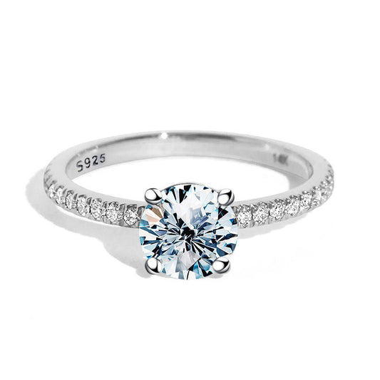 Classic four-claw diamond ring with moissanite s925 sterling silver for female proposal, 5 karat, popular on Tik Tok live stream6