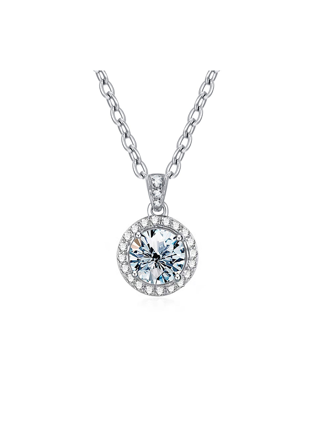 Women's all-match D color moissanite s925 sterling silver necklace with multiple square and round bag designs available for wholesale3