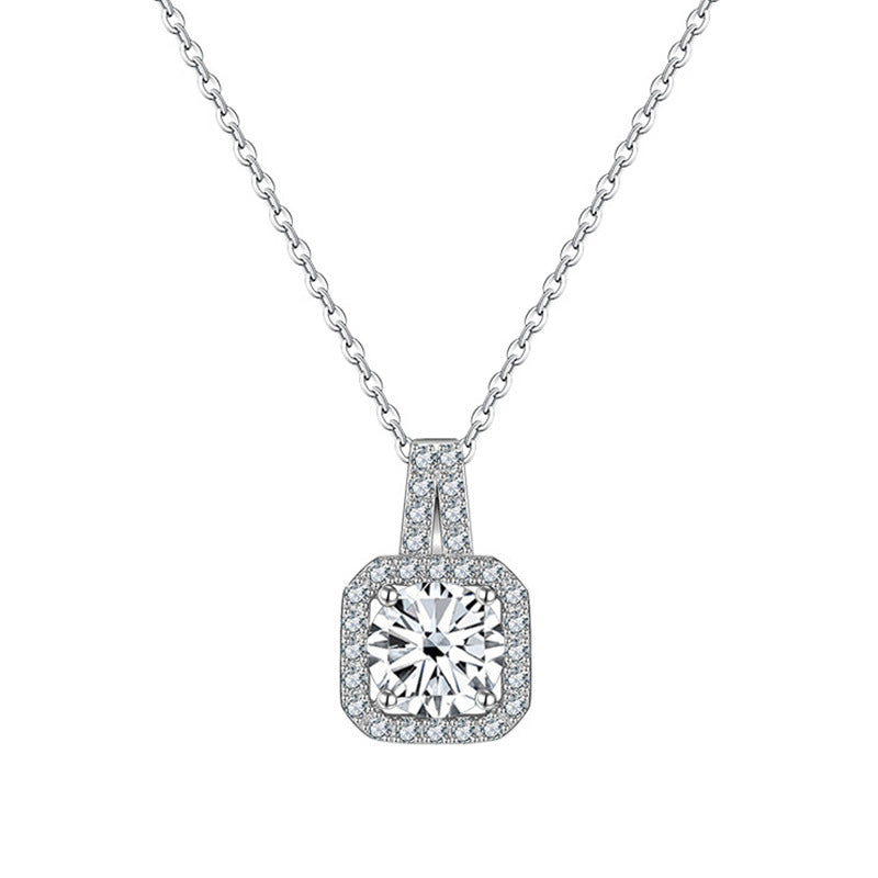 925 Sterling Silver Necklace with 1 karat color moissanite cross-border style for women Tik Tok live stream6