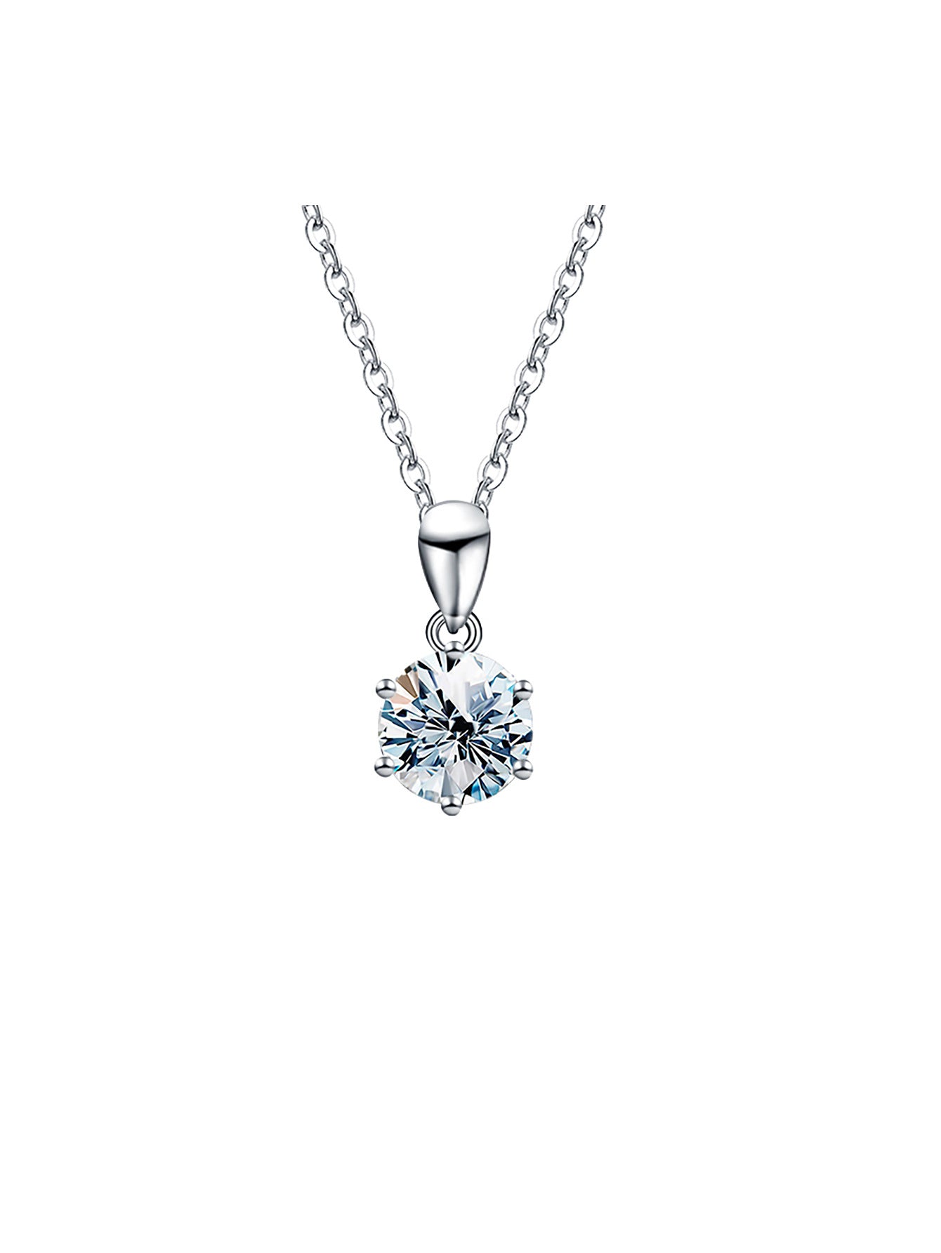 Women's all-match D color moissanite s925 sterling silver necklace with multiple square and round bag designs available for wholesale2