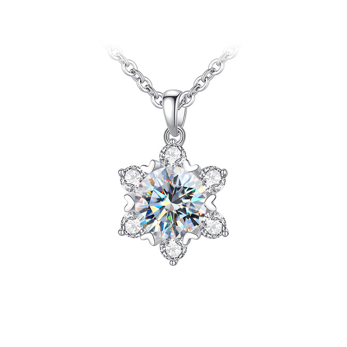 Women's all-match D color moissanite s925 sterling silver necklace with multiple square and round bag designs available for wholesale1