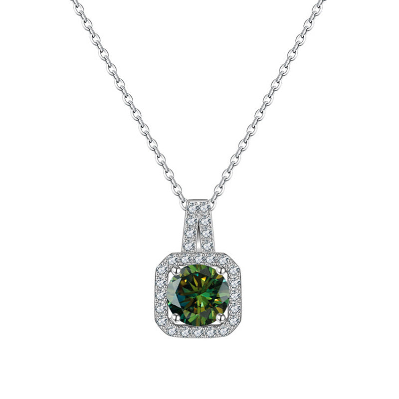 925 Sterling Silver Necklace with 1 karat color moissanite cross-border style for women Tik Tok live stream5