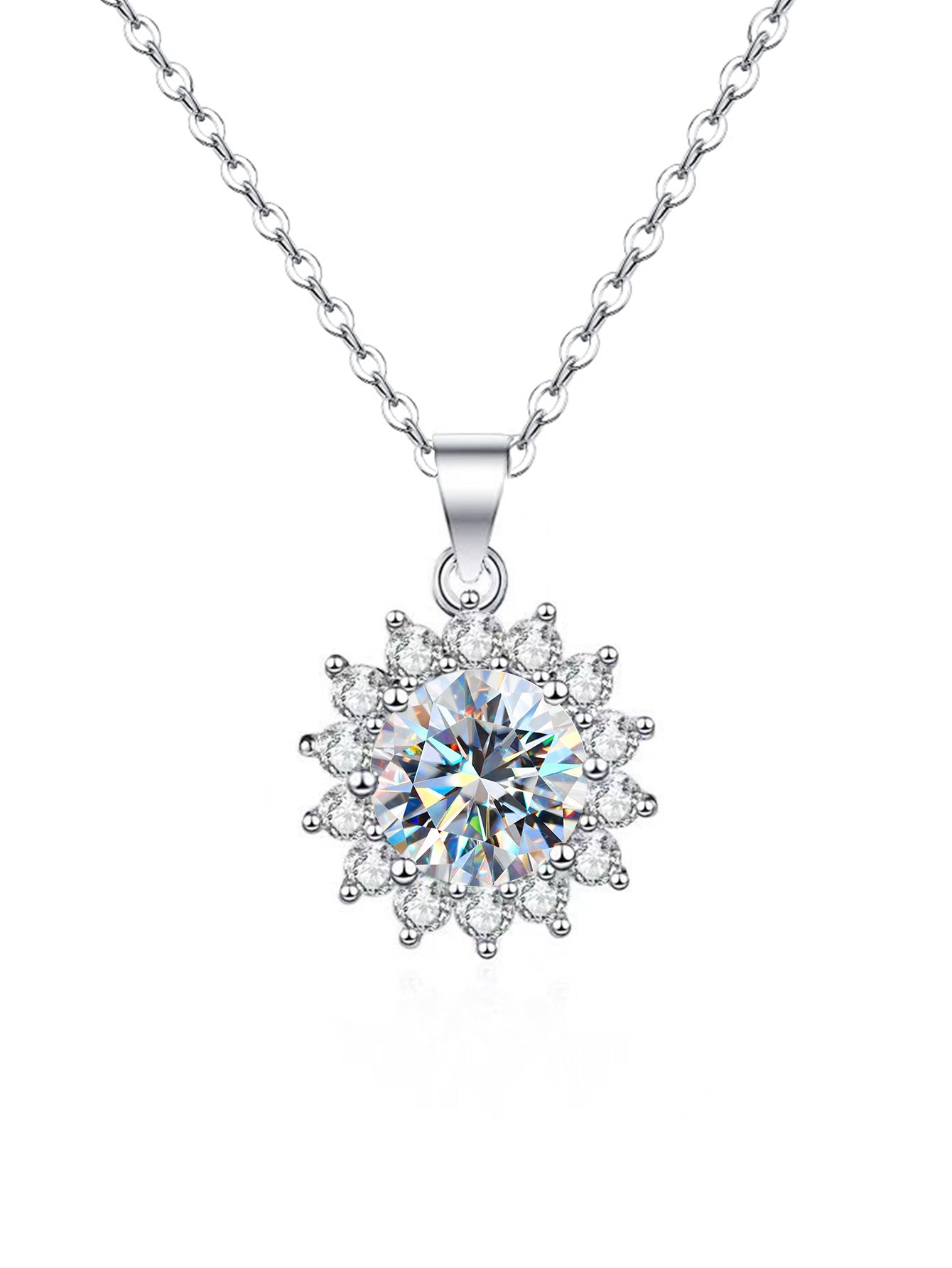 Women's all-match D color moissanite s925 sterling silver necklace with multiple square and round bag designs available for wholesale5