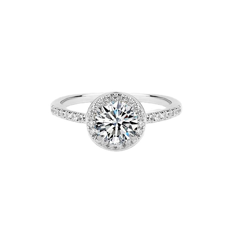 Elegant 925 Sterling Silver Moissanite Ring with Halo Setting3