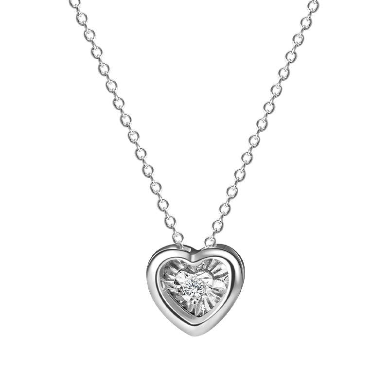 Elegant 925 Sterling Silver Moissanite Heart Shaped Necklace4